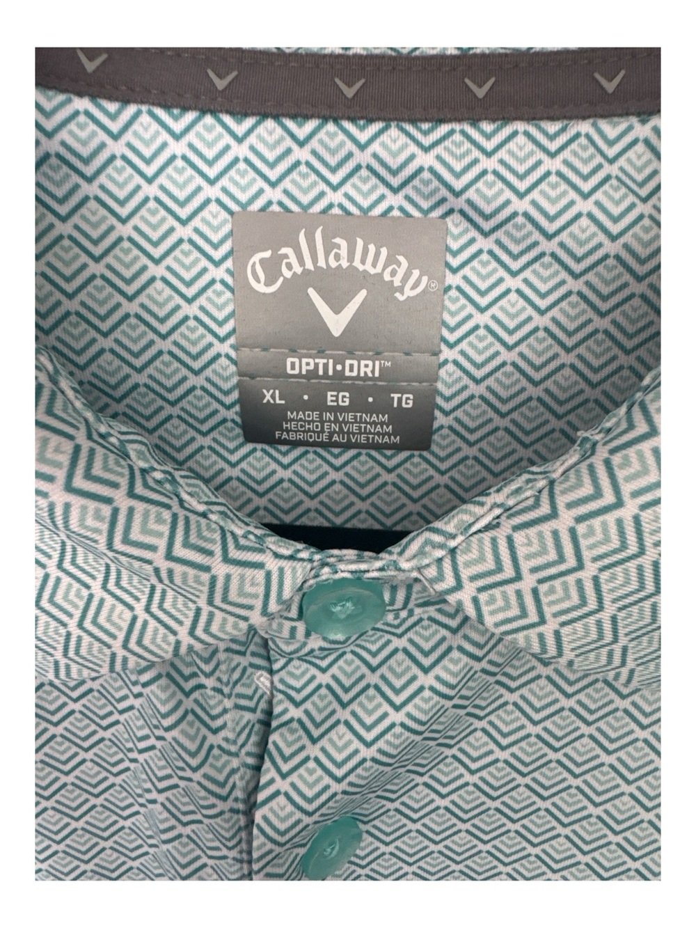 Callaway Light Blue Geo Pattern Performance Polo - Picture 3 of 3
